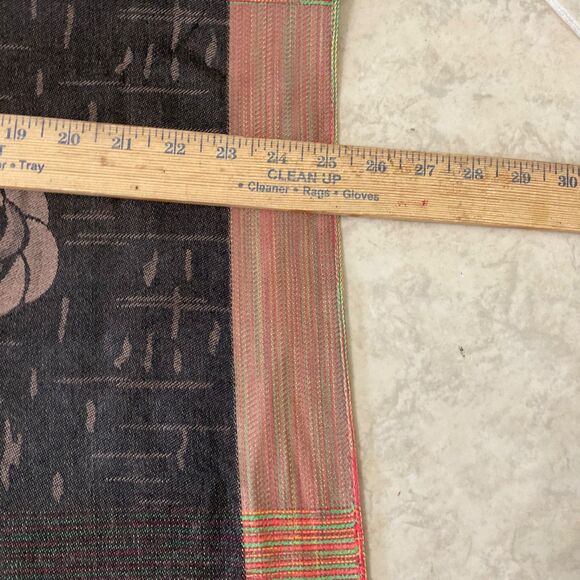 VTG PASHMINA Fringe Artsy Abstract Shawl Wrap Scarf 100% 25”x 72”  fringe - Picture 7 of 7